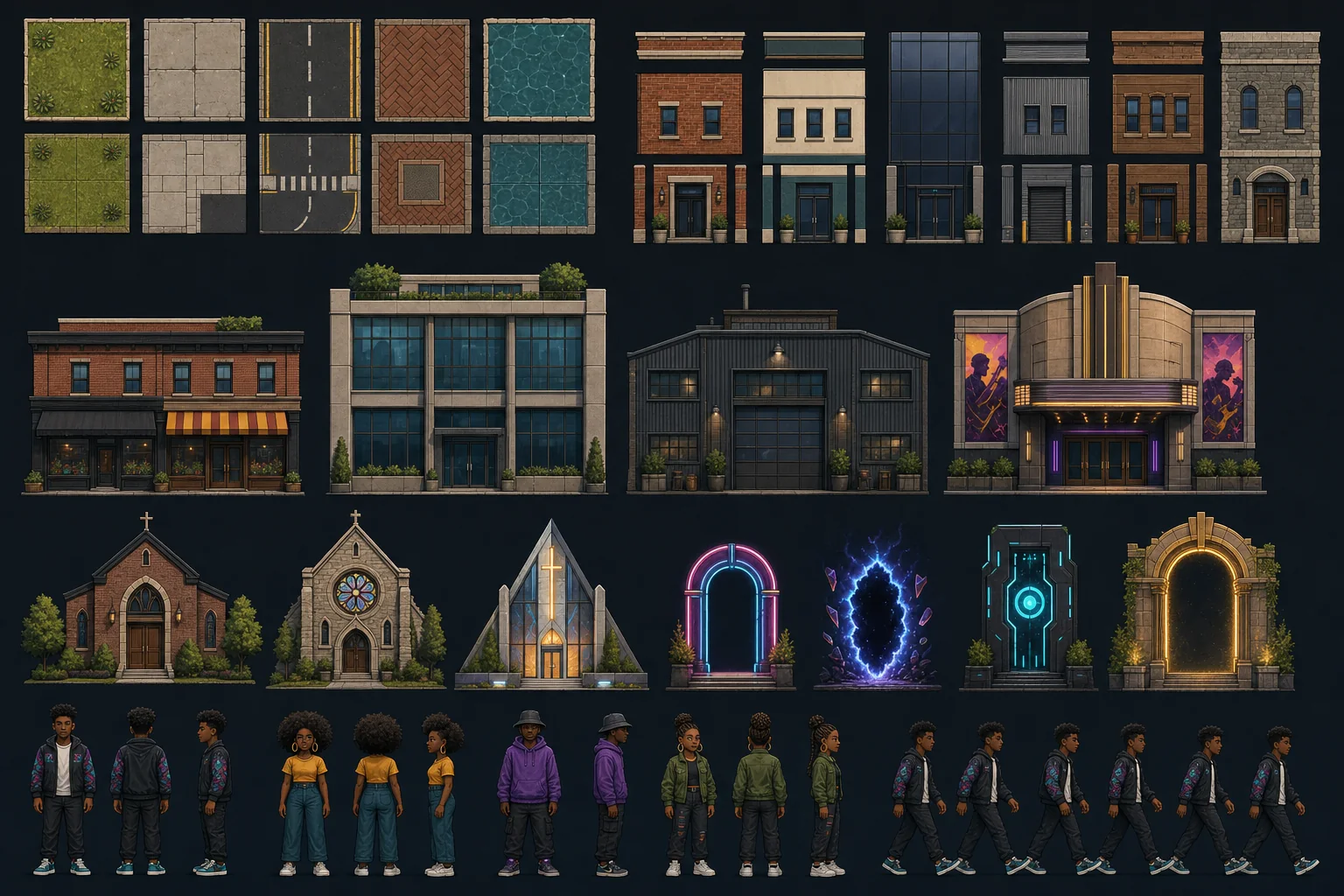 BlakCity v2 modular building and portal quality board